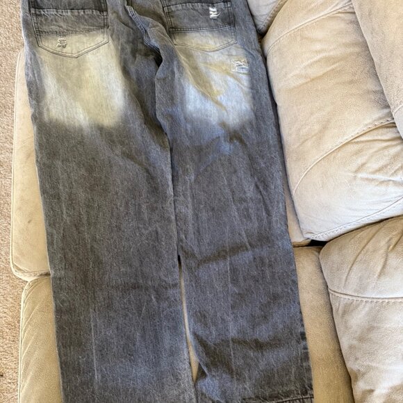 SouthPole Men’s Distressed Classic Straight Leg Jeans, Black, Size 46 - Picture 5 of 9